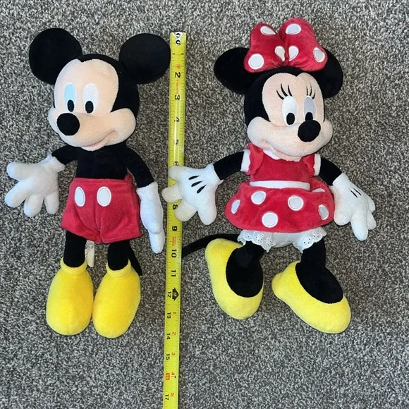 Disney Parks Mickey and Minnie Mouse Plush Set Stuffed Animals Vintage - Picture 7 of 7